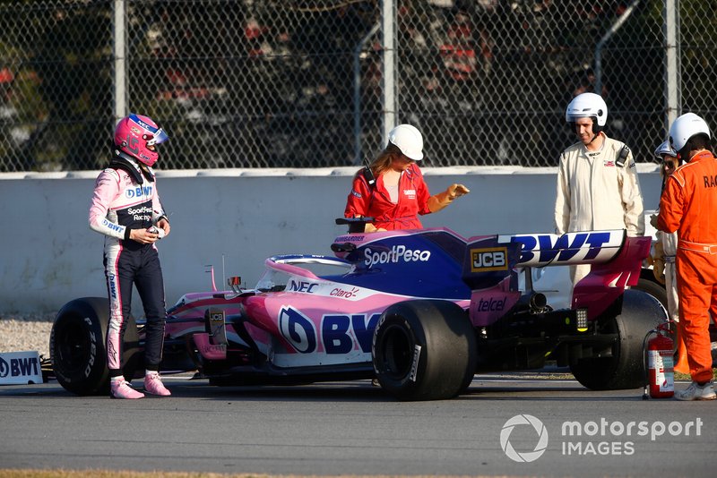 Lance Stroll, SportPesa Racing Point F1 Team RP19 stops on track
