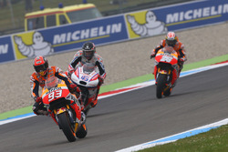 Marc Marquez, Repsol Honda Team; Scott Redding, Pramac Racing; Dani Pedrosa, Repsol Honda Team