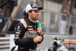 Sergio Pérez, Sahara Force India F1 celebra su tercer puesto en el podio