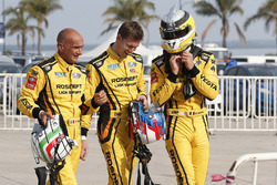 Nicky Catsburg, LADA Sport Rosneft, Lada Vesta, Hugo Valente, LADA Sport Rosneft, Lada Vesta, Gabriele Tarquini, LADA Sport Rosneft, Lada Vesta after MAC3 qualifying