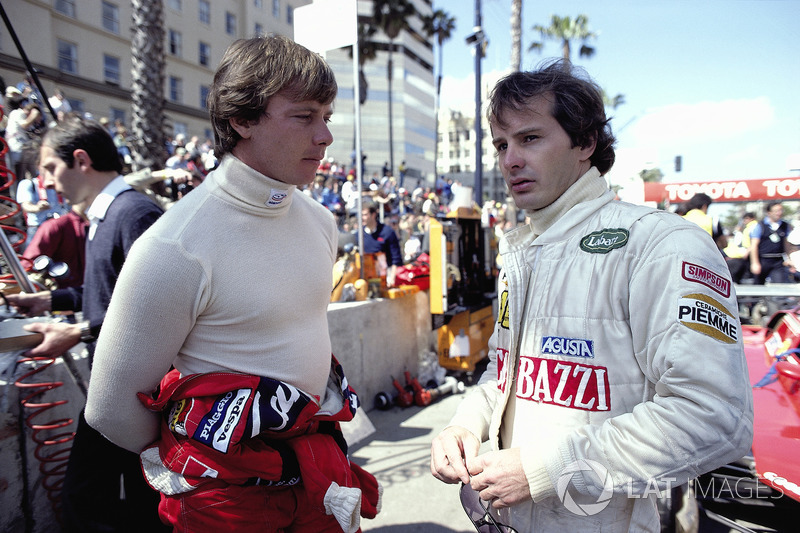 Compañeros de Ferrari Didier Pironi y Gilles Villeneuve