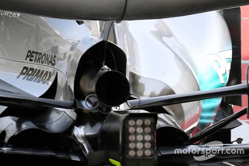 Valtteri Bottas, Mercedes AMG F1 W08 avec des capteurs aéro