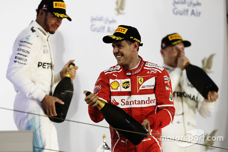 Podium: winner Sebastian Vettel, Ferrari