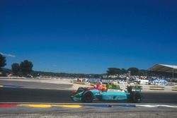 Mauricio Gugelmin, Leyton House CG901, Judd; Alain Prost, Ferrari 641