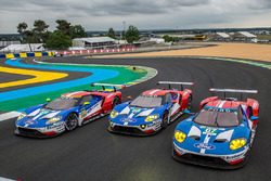 #69 Ford Chip Ganassi Racing Ford GT: Ryan Briscoe, Richard Westbrook, Scott Dixon, #68 Ford Chip Ganassi Racing Ford GT: Joey Hand, Dirk Müller, Tony Kanaan, #67 Ford Chip Ganassi Racing Ford GT: Andy Priaulx, Harry Tincknell, Pipo Derani