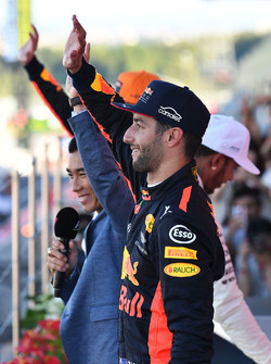 Daniel Ricciardo, Red Bull Racing celebrates on the podium