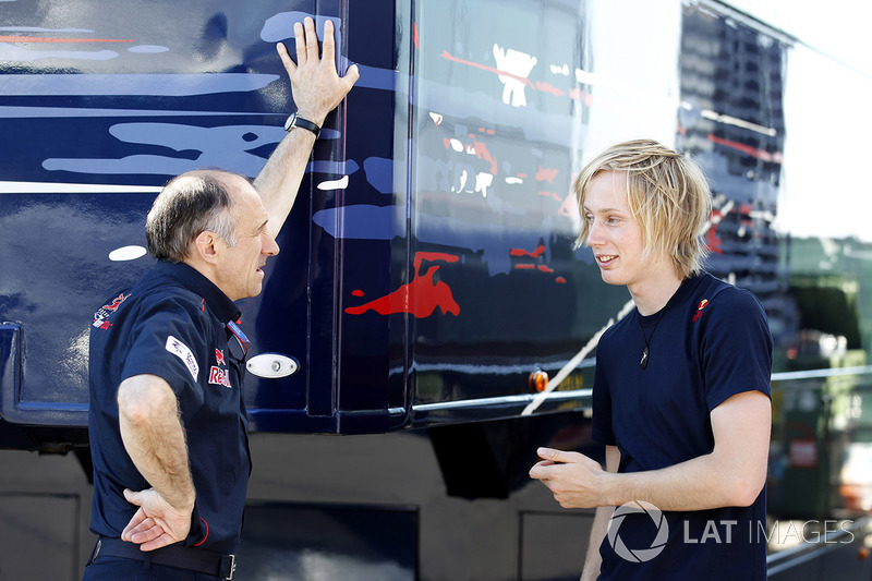 Franz Tost, Team Principal, Scuderia Toro Rosso, Brendon Hartley, troisième pilote Red Bull Racing