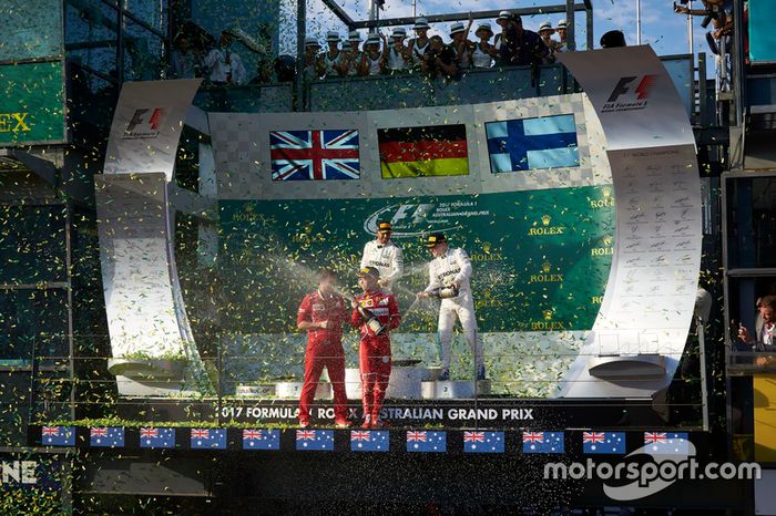 Sebastian Vettel, Ferrari, Lewis Hamilton, Mercedes AMG, Valtteri Bottas, Mercedes AMG, Luigi Fraboni, Ferrari