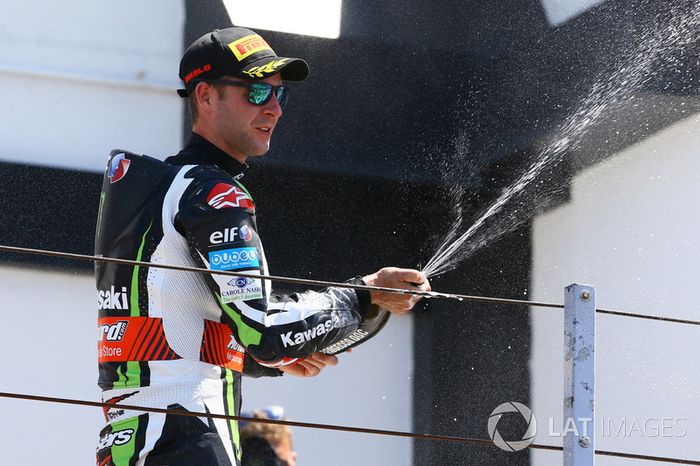 Podio: Tercer lugar Jonathan Rea, Kawasaki Racing
