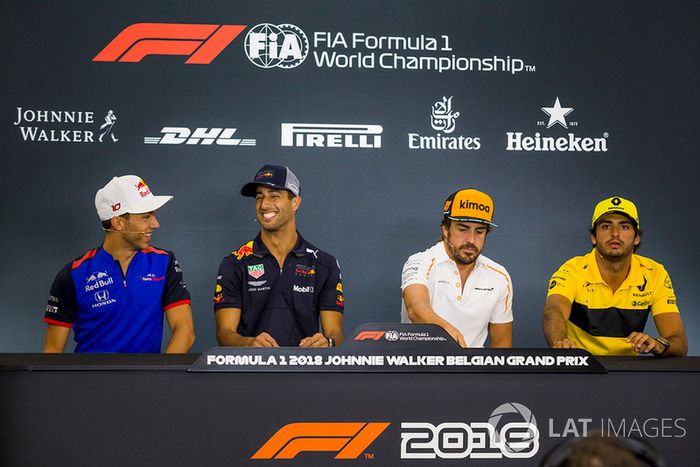 Pierre Gasly, Scuderia Toro Rosso Toro Rosso, Daniel Ricciardo, Red Bull Racing, Fernando Alonso, McLaren y Carlos Sainz Jr., Renault Sport F1 Team