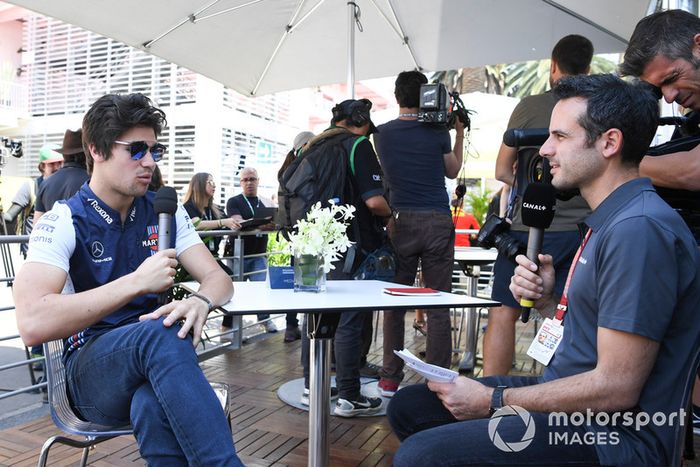 Lance Stroll, Williams Racing con los medios