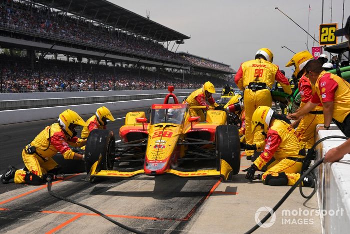 Romain Grosjean, Andretti Autosport Honda, parada en boxes
