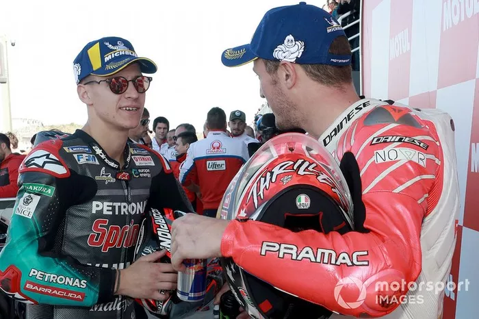 Poleman Fabio Quartararo, Petronas Yamaha SRT, 3º Jack Miller, Pramac Racing