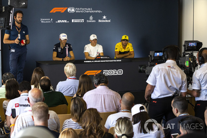 Esteban Ocon, Force India F1, Valtteri Bottas, Mercedes-AMG F1 y Carlos Sainz Jr., Renault Sport F1 Team