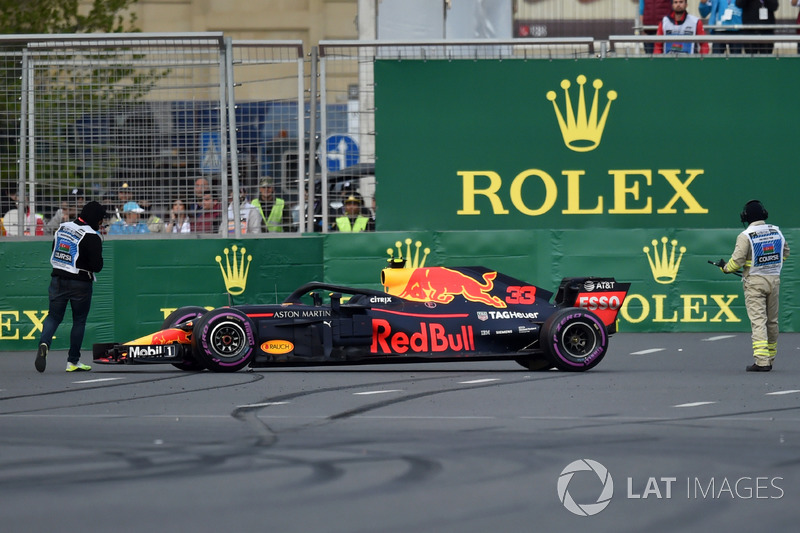 Kazalı araç, Max Verstappen, Red Bull Racing RB14