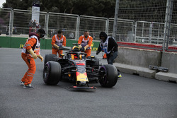 Red Bull Racing RB14 van Daniel Ricciardo na crash
