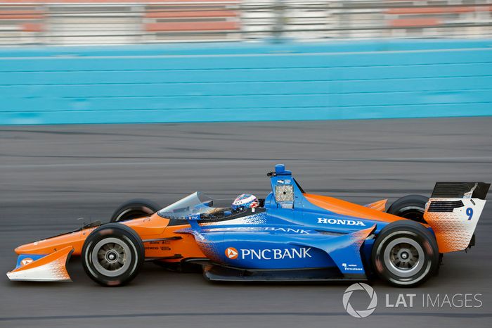 Scott Dixon, Chip Ganassi Racing Honda prueba el aeroscreen