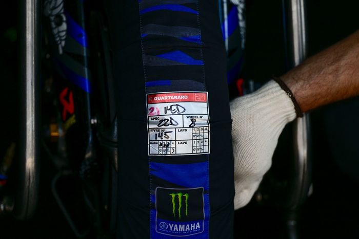 Fabio Quartararo, Yamaha Factory Racing tyre detail