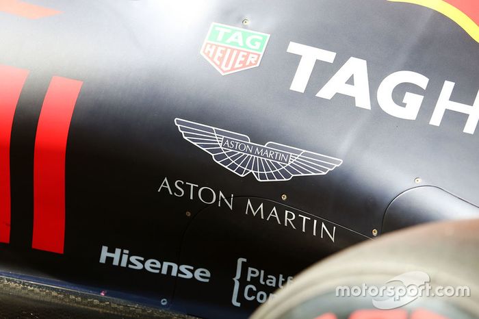 Aston Martin logo on the Red Bull Racing RB12