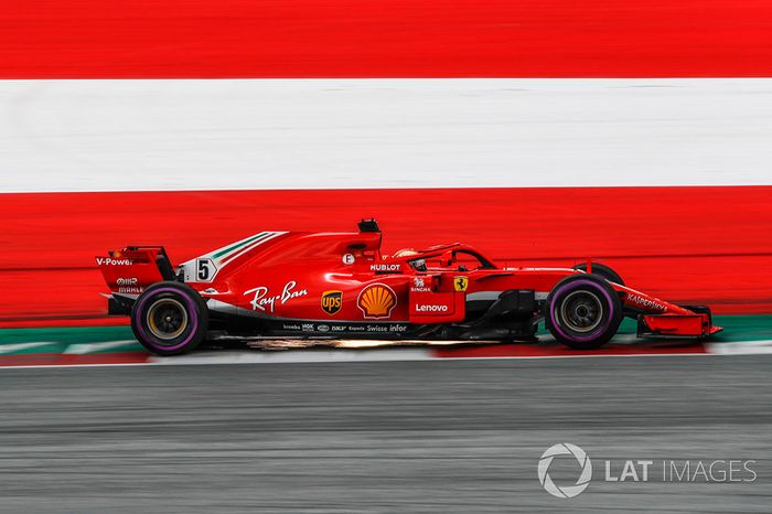 Sebastian Vettel, Ferrari SF71H and sparks