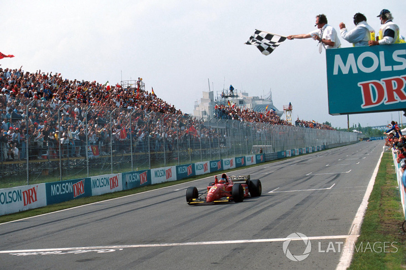 Jean Alesi, Ferrari 412T2, remporte sa première victoire