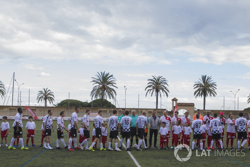 Players shake hands