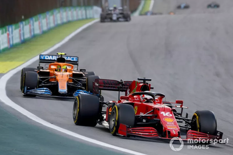 Charles Leclerc, Ferrari SF21, Lando Norris, McLaren MCL35M