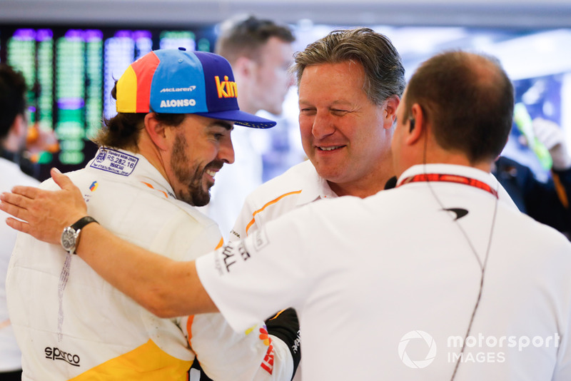 Fernando Alonso, McLaren, Zak Brown, Executive Director, McLaren Racing
