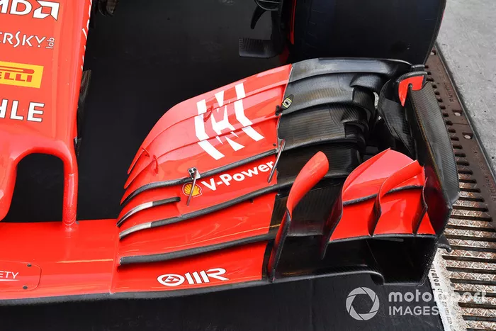Ferrari SF71H detalle del alerón delantero