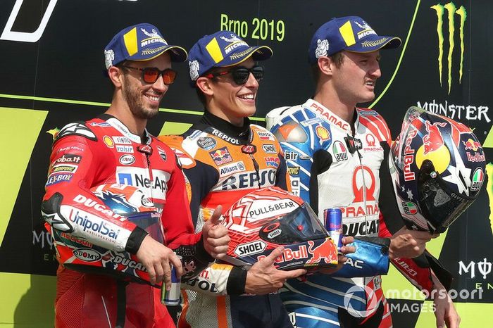 Podio: Marc Márquez, Andrea Dovizioso y Jack Miller