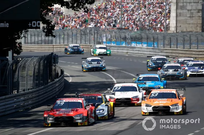 Loic Duval, Audi Sport Team Phoenix, Audi RS 5 DTM, Shelton van der Linde, BMW Team RBM, BMW M4 DTM, Jamie Green, Audi Sport Team Rosberg, Audi RS 5 DTM, René Rast, Audi Sport Team Rosberg, Audi RS 5 DTM