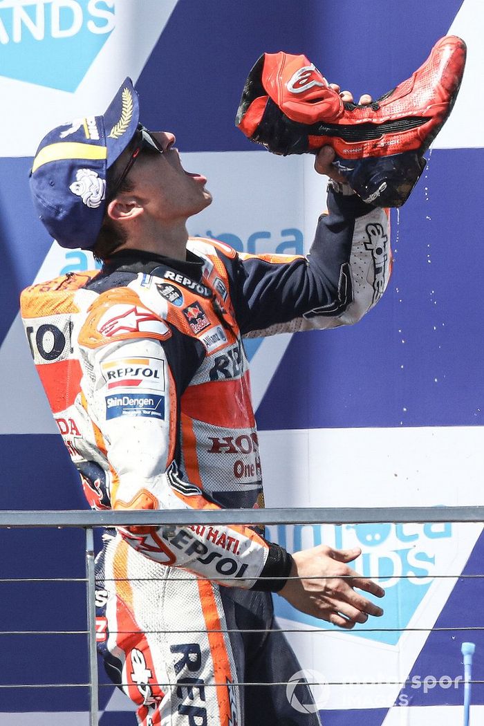 Podio: segundo lugar Marc Márquez, Equipo Repsol Honda
