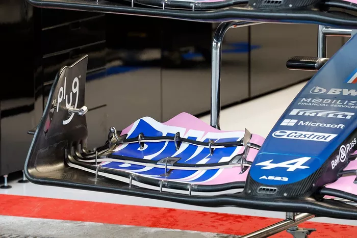 Alpine A523 detalle alerón delantero