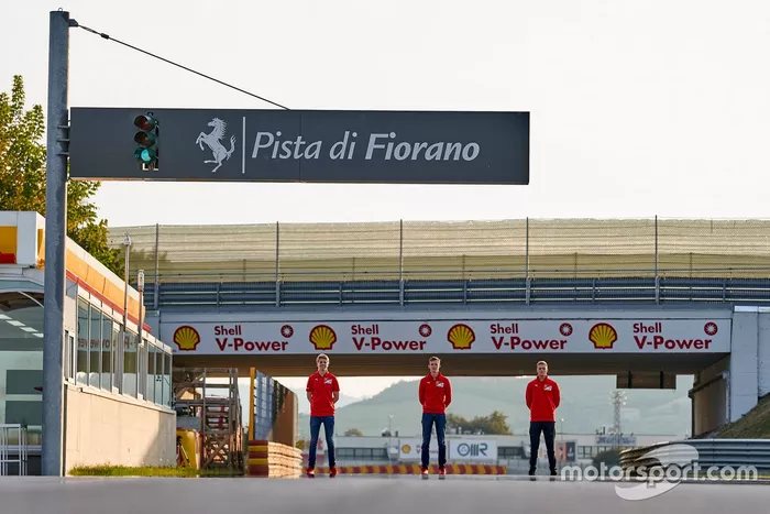 Callum Ilott, Mick Schumacher y Robert Shwartzman, Ferrari Driver Academy