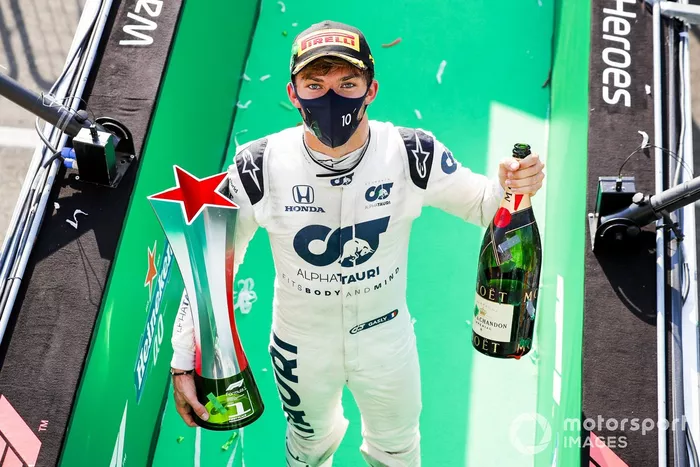 Podio: ganador Pierre Gasly, AlphaTauri