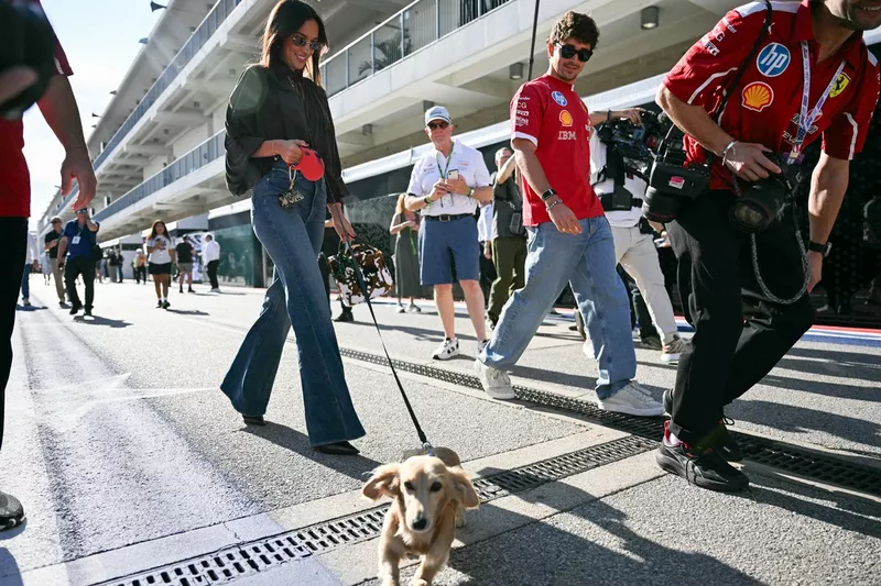 Charles Leclerc, Ferrari avec sa compagne Alexandra Saint Mleux