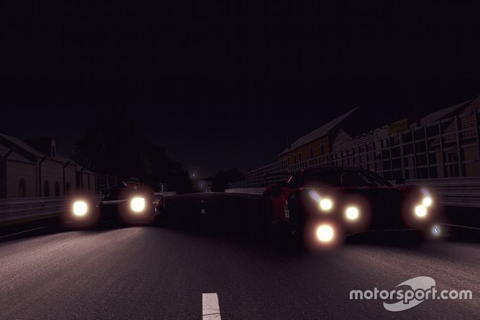 Acción de carrera en la noche