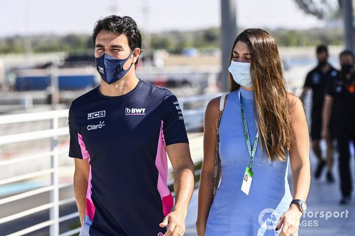 Sergio Pérez, Racing Point  con su esposa Carola Martínez