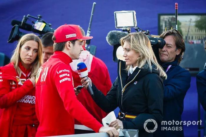 Charles Leclerc, Ferrari con los medios después de su accidente