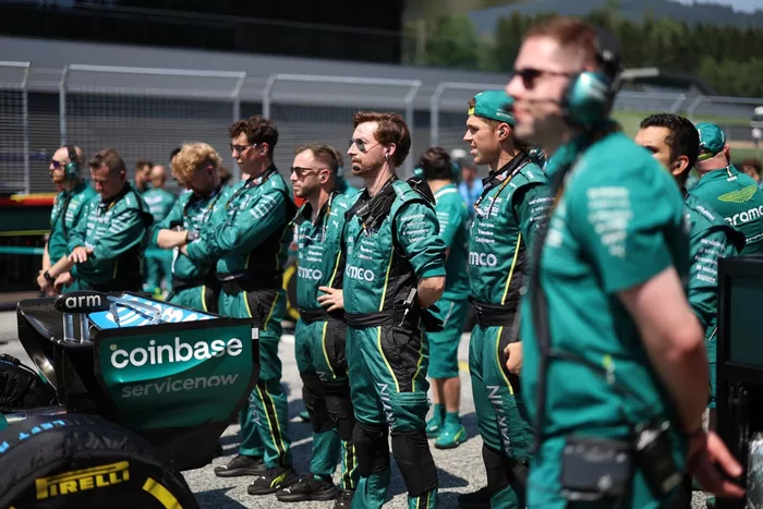 Aston Martin Team members on the grid 