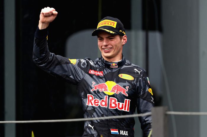 Podio: tercer lugar Max Verstappen, Red Bull Racing