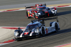 #2 Porsche Team Porsche 919 Hybrid: Romain Dumas, Neel Jani, Marc Lieb, #8 Audi Sport Team Joest Audi R18: Lucas di Grassi, Loic Duval, Oliver Jarvis