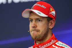 Sebastian Vettel, Ferrari lors de la conférence de presse