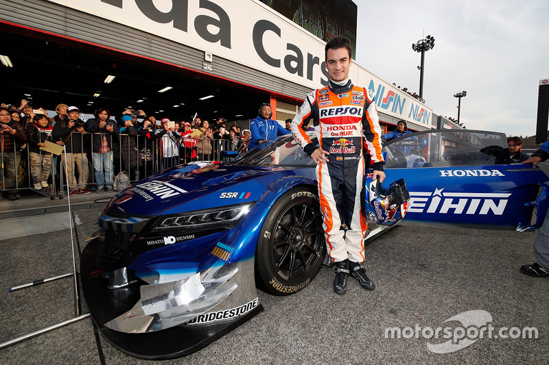 Dani Pedrosa and the Honda NSX Concept-GT car