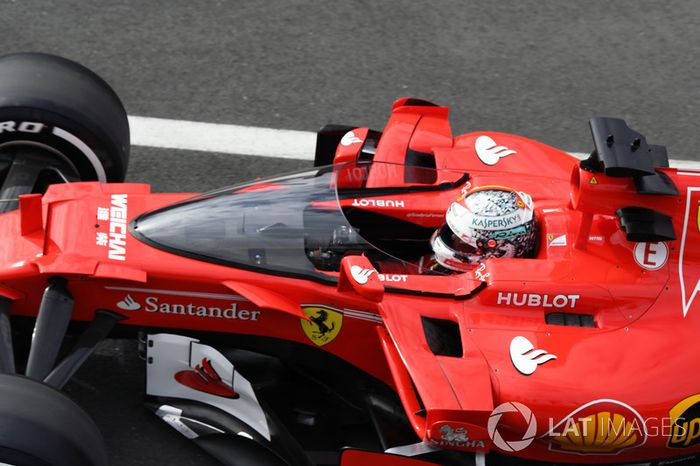 Sebastian Vettel, Ferrari SF70H, escudo