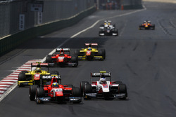 Jimmy Eriksson, Arden International leads Sergey Sirotkin, ART Grand Prix & Sean Gelael, Pertamina Campos Racing