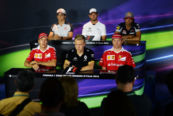 The FIA Press Conference (From back row (L to R)): Esteban Gutierrez, Haas F1 Team; Jenson Button, McLaren; Carlos Sainz Jr., Scuderia Toro Rosso; Sebastian Vettel, Ferrari; Kevin Magnussen, Renault Sport F1 Team; Kimi Raikkonen, Ferrari