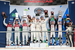 Podium: race winners Timo Bernhard, Mark Webber, Brendon Hartley, Porsche Team, second place Lucas d
