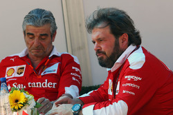 Maurizio Arrivabene, Ferrari Team Principal with Gino Rosato, Ferrari