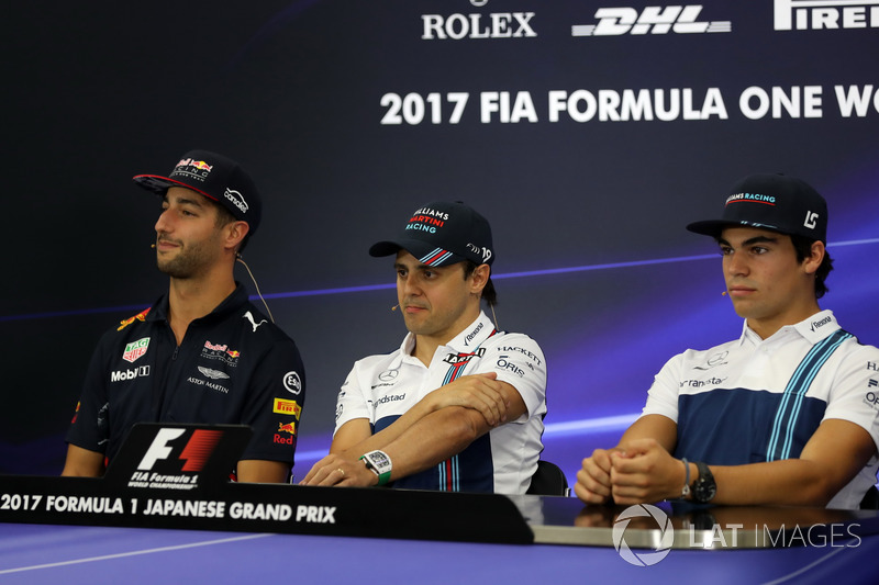 Daniel Ricciardo, Red Bull Racing, Felipe Massa, Williams and Lance Stroll, Williams in the Press Conference